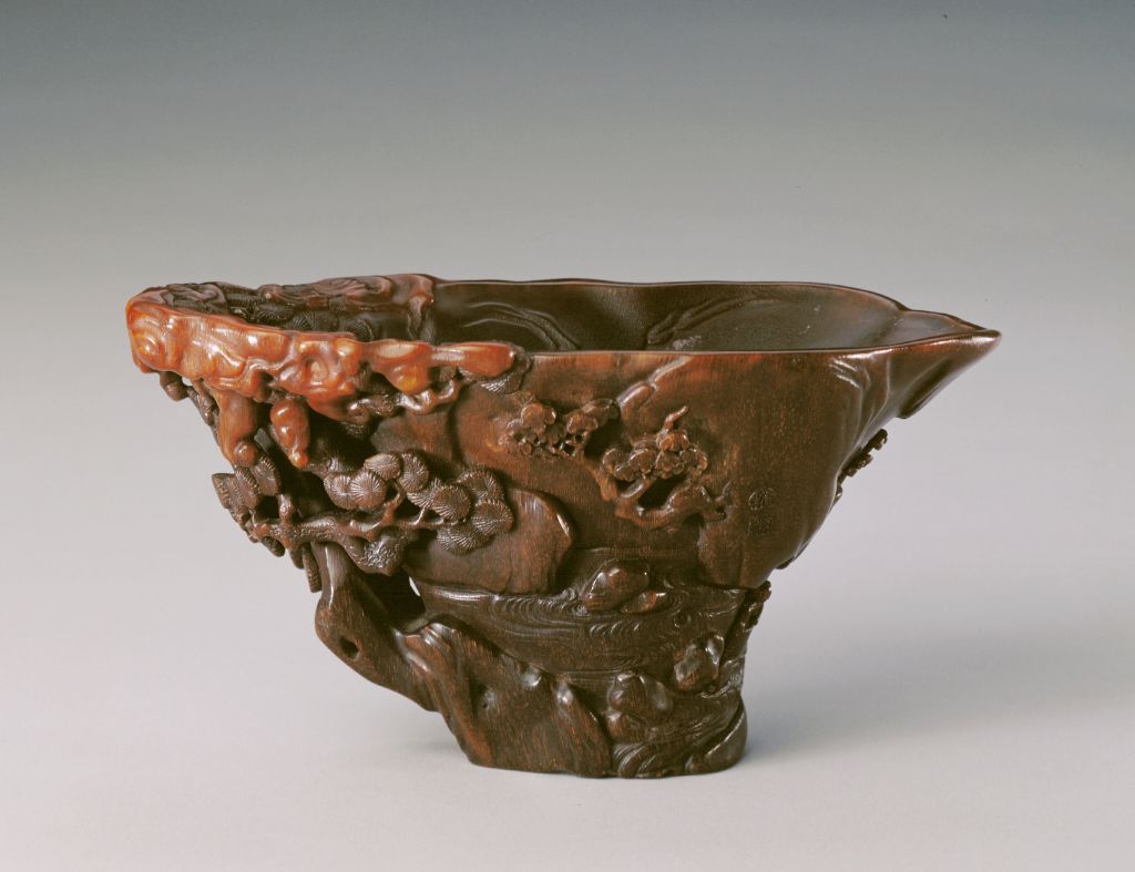 图片[2]-You Kan Rhinoceros Horn Sculpture Landscape Figure Cup-China Archive